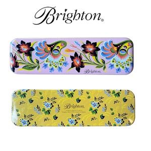 Brighton Floral Trinket Tin Jewelry Box 9.50” X 2.75” X .75”Multicolor